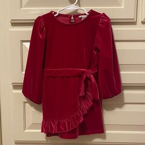 Habitual Rich Red Velvet Kids Dress